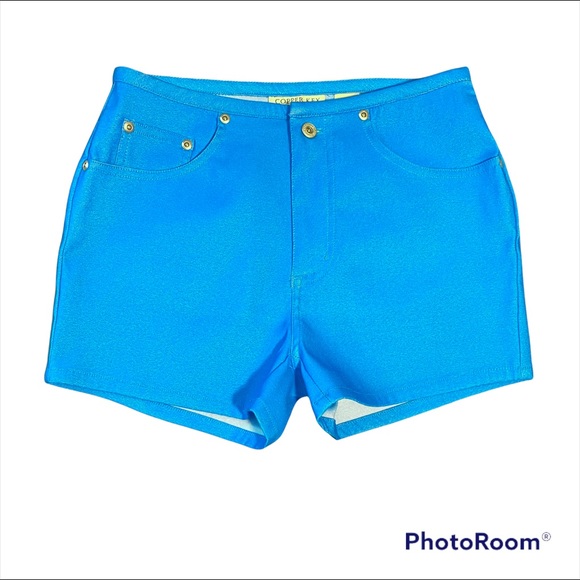 Copper Key Shorts Bright Neon Blue Vintage 9sy2k Shorts Stretchy By